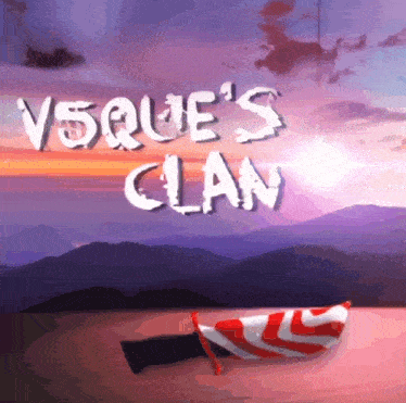 a poster with a knife and the words " vsque 's clan " on it