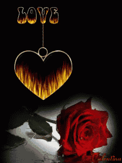 a red rose sits next to a heart that says love on it