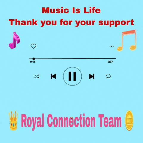 a blue background with the words music is life thank you for your support