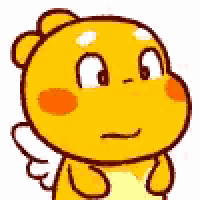 a yellow cartoon character with a heart on his chest is yawning .