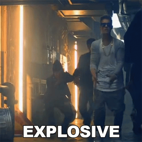 Explosive Justin Bieber GIF