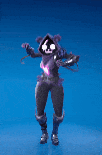 a video game character with a square head and a cat face on it