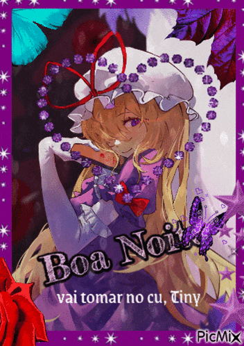 a picture of a girl with the words boa noite written on it