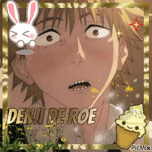 a picture of a man with the name deni de roe written on it