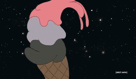a cartoon of an ice cream cone with adult swim written on the bottom left
