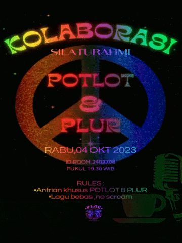 a poster with a peace sign and the words " collaborati " on it