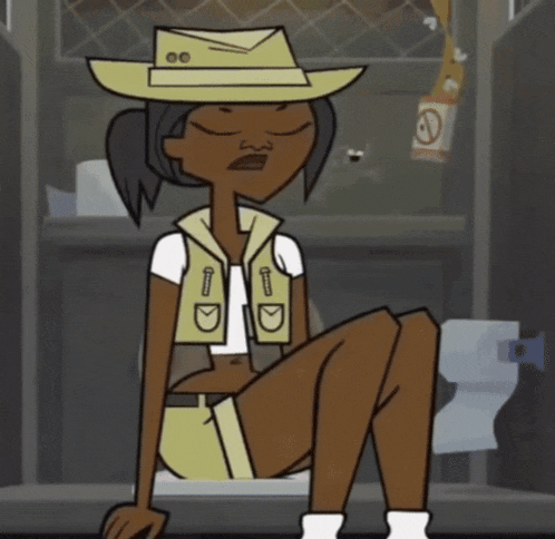a cartoon character is sitting on a toilet with a no smoking sign behind her