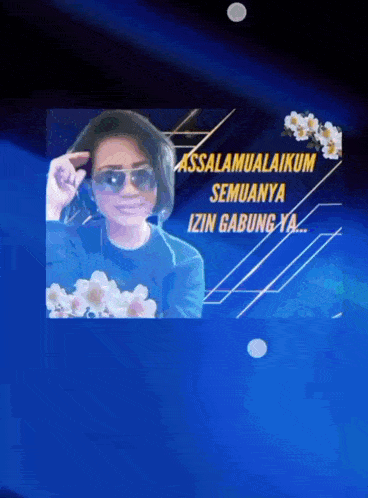 a picture of a woman with the words assalamualaikum semuanya izin gabung ya on it