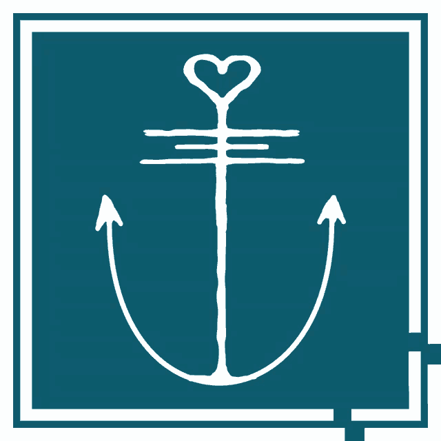 an anchor with a heart on top of it