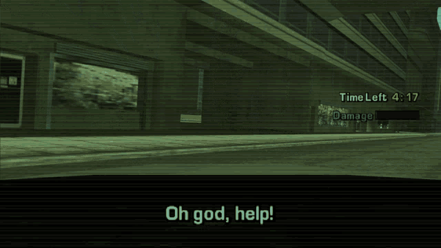 a screenshot of a video game with the words oh god help
