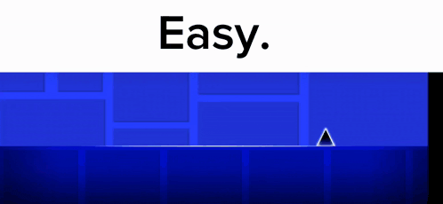 a blue background with a triangle in the middle and the words `` easy '' on the bottom .