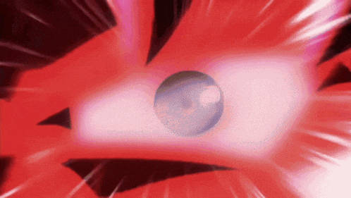 a close up of a person 's eye with a glowing sphere in it