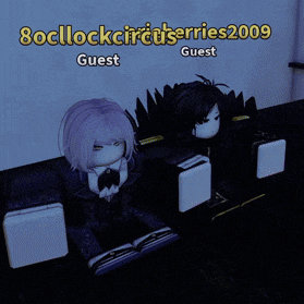 two dolls are sitting next to each other with the name guest on top
