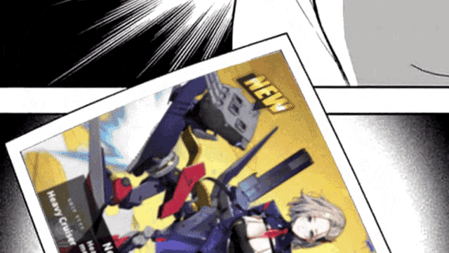 a picture of a girl with a heavy cruiser on it