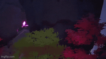 a helicopter is flying over a cliff with a full moon behind it .