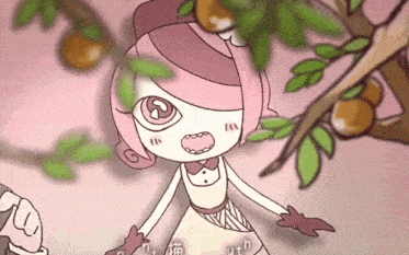a cartoon drawing of a girl with the letters n and u on the bottom
