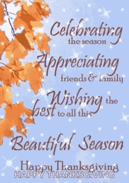 a greeting card for thanksgiving wishing the best to all