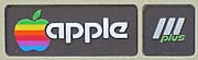 an apple logo with a rainbow colored apple and the words apple plus