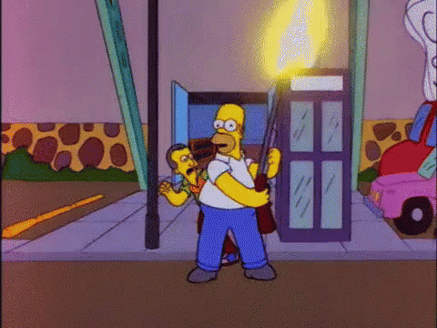 Homer Simpson GIF - The Simpsons Fire Gun Fire GIFs