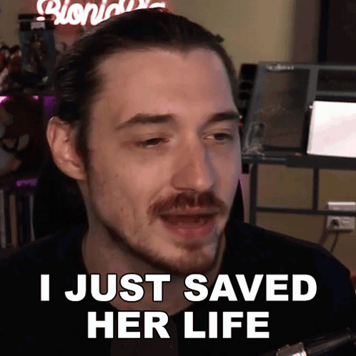 I Just Saved Her Life Aaron Brown GIF - I Just Saved Her Life Aaron Brown Bionicpig GIFs
