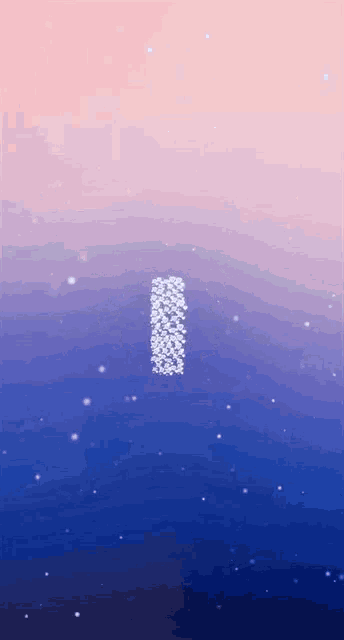 a pink and blue background with the letter i floating in the air