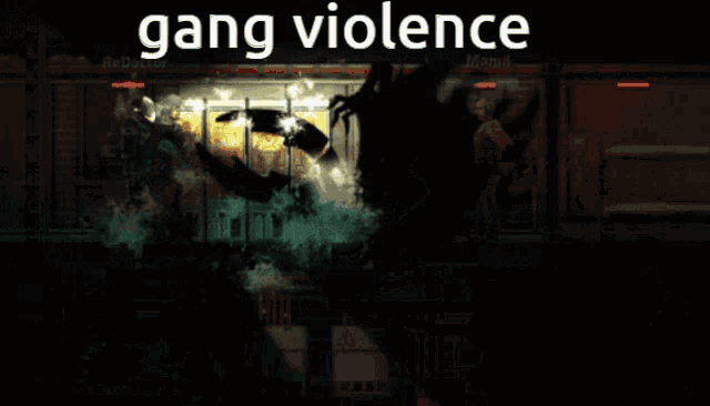 a screenshot of a video game with the words gang violence