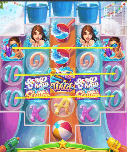 a screenshot of a slot game with the words wild scatter