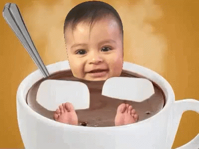 Baby Boy Hot Chocolate GIF - Baby Boy Hot Chocolate Hot Bath GIFs