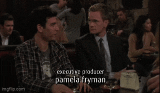 a man in a suit and tie is sitting next to another man in a plaid shirt in a bar .