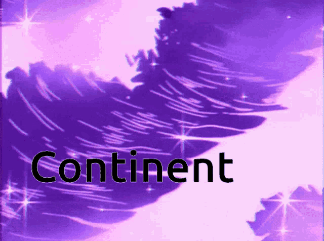 a purple background with the word continent in black letters