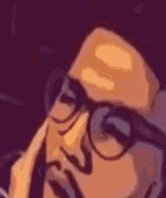 a cartoon of a man wearing glasses and a beard .