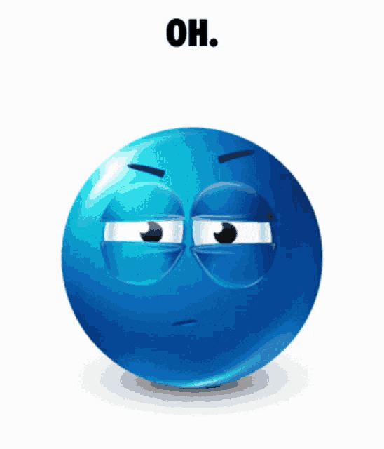 a blue smiley face with the words oh on the bottom