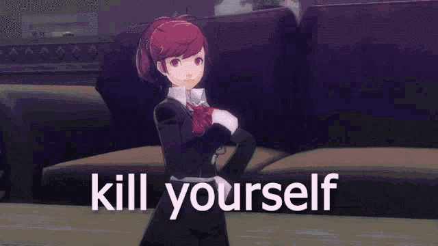 a girl with no legs is walking on the ground with the words `` kill yourself '' .