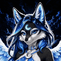 a fox with a crescent moon on its face