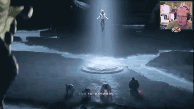 a screen shot of a video game with the words " your grave belongs " on the bottom
