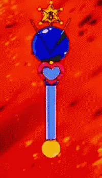 a pixel art drawing of a wand with a star on top of it