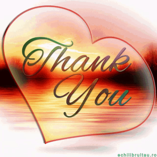 a heart with thank you written on it