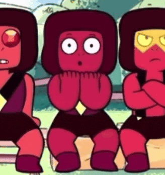 three cartoon characters are sitting on a bench with their arms crossed .