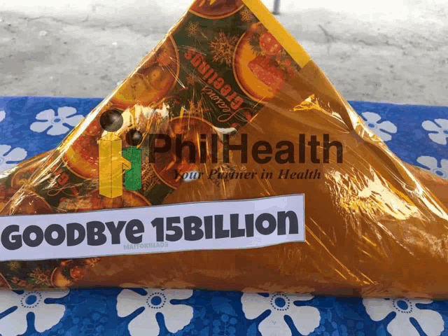 a triangle shaped item with a phil health logo on it