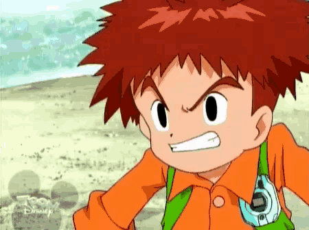 a cartoon character with red hair and a disney logo on the bottom right