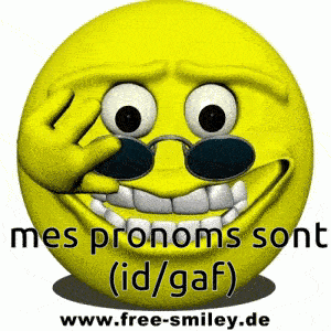 a smiley face with the words mes pronoms sont