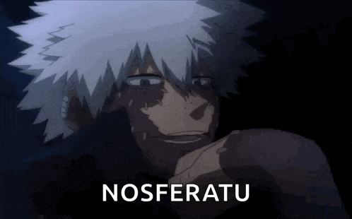 a close up of a person 's face with the word nosferatu written on the bottom .