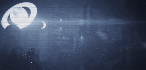 a dark blue background with a white circle in the center
