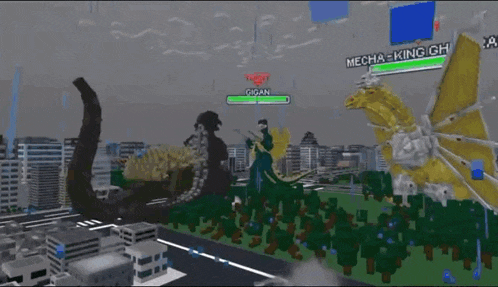 a video game where a monster is fighting another monster .