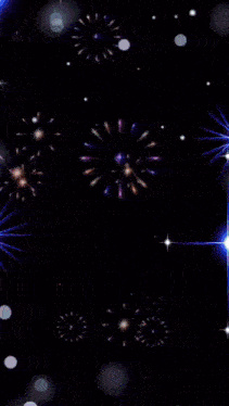 a colorful fireworks display with the words happy claud on the bottom