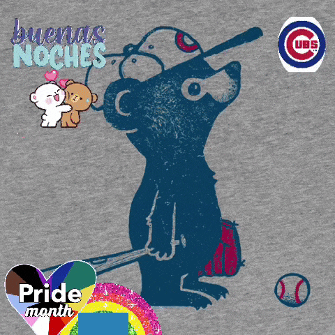 a chicago cubs t-shirt with a bear holding a baseball bat