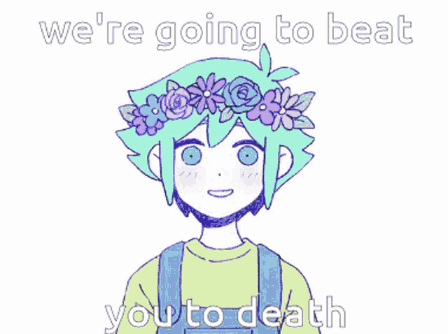 a black and white drawing of a boy with the caption `` we 're going to beat you to death '' .