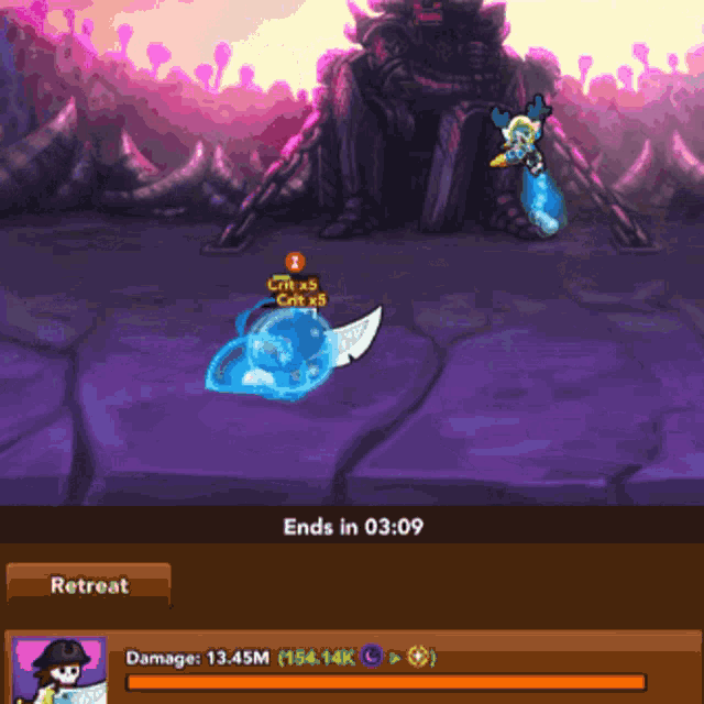 a screenshot of a video game that says retreat on it
