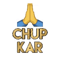 a pixel art of a person praying with the words chup kar below it