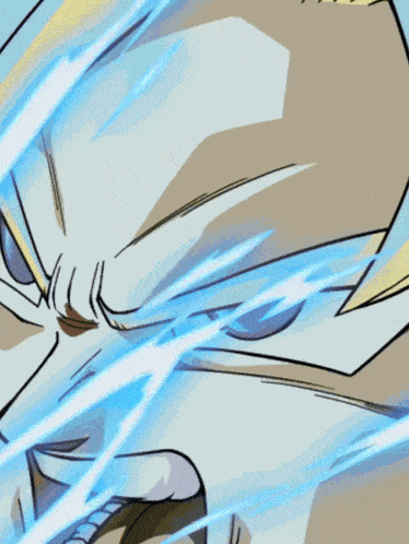 a cartoon drawing of a person with a blue light coming out of them